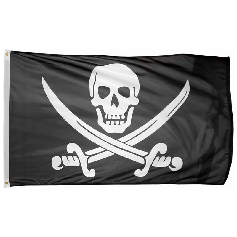 Time Roaming 3x5 Ft Pirate Jack Rackham Polyester Flag with Brass Grommets - Image 1